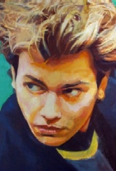 movie actor 2  2013制作　420mm×300mm イラストレ-ションボードにアクリル絵具